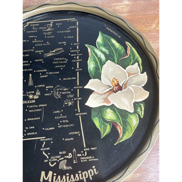 Mid-Century Mississippi Metal Tourist Tray Vintage...